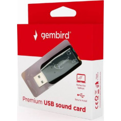 Gembird SC-USB2.0-01 -Virtus Plus-  USB Sound Card,  connectors: USB A-type male, 3.5mm stereo headphone jack, 3.5mm microphone input jack, 3.5 mm line-in jack,  CMedia CM108B